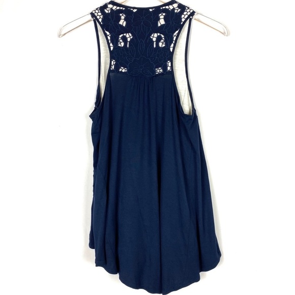 ANTHROPOLOGIE AKEMI + KIN NAVY LINED LACE TANK TOP, XS - Picture 10 of 10